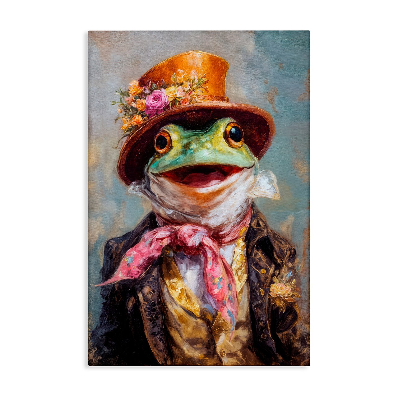 Stupell Industries Victorian Frog Portrait Canvas, design by Wumples